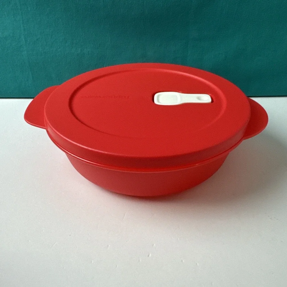 Tupperware Crystalwave Microwave Dish 775ml / 3.25 cup Food Container Red